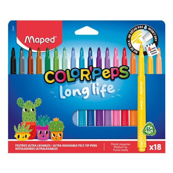 Viltstift »COLOR'PEPS LONG LIFE 2.0« 18 stuks