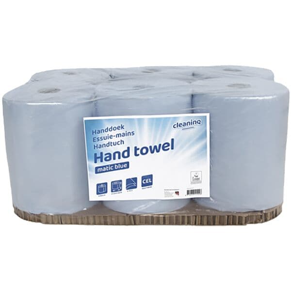 Papieren handdoeken 2-laags blauw 6 rollen