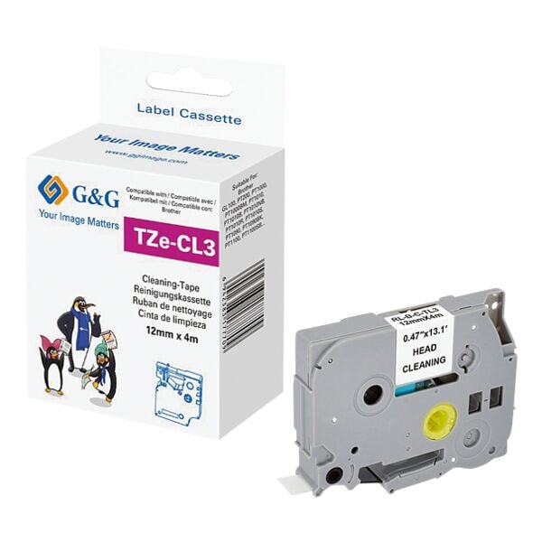 Reinigingscassette vervangt Brother TZe-CL3 12 mm x 4 m