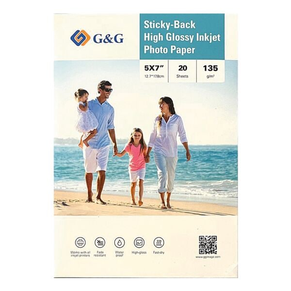 Zelfklevend fotopapier »High Glossy Inkjet« 12,7 x 17,8 cm 135 g/m² 20 bladen