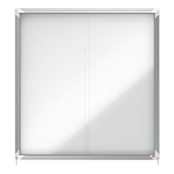 Vitrine voor binnengebruik »Premium Plus« wit / aluminium schuifdeur 12x A4 (B0)