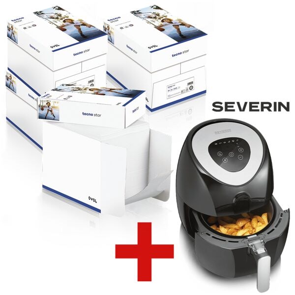 4 maxi-boxen à 2500 vellen kopieerpapier »Star« incl. heteluchtfriteuse »FR 2430