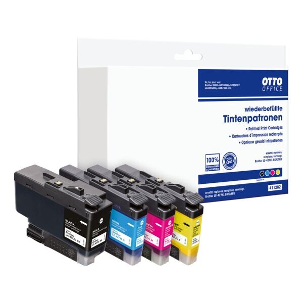 Inktcartridgeset vervangt Brother »LC427XL BK/CMY« cyaan, magenta, geel, zwart