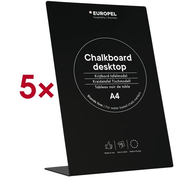 Krijtbord »L-Ständer« A4 liggend formaat 5 stuks