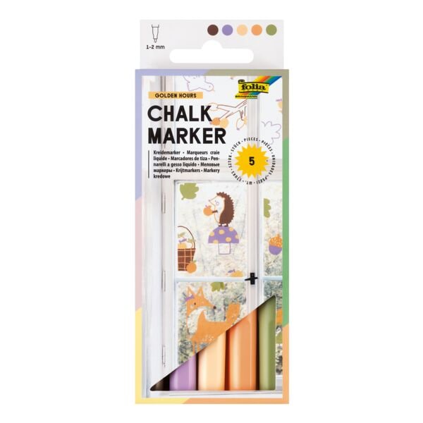Krijtmarkers »GOLDEN HOURS« 5 stuks