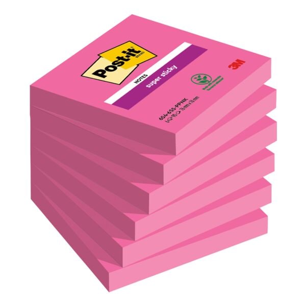 Blok herkleefbare notes »Notes 654-6SS-PPNK« 7,6 x 7,6 cm roze 90 bladen