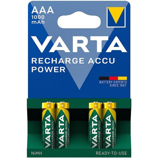 4x accu's »RECHARGE ACCU Power« Micro AAA 1000 mAh