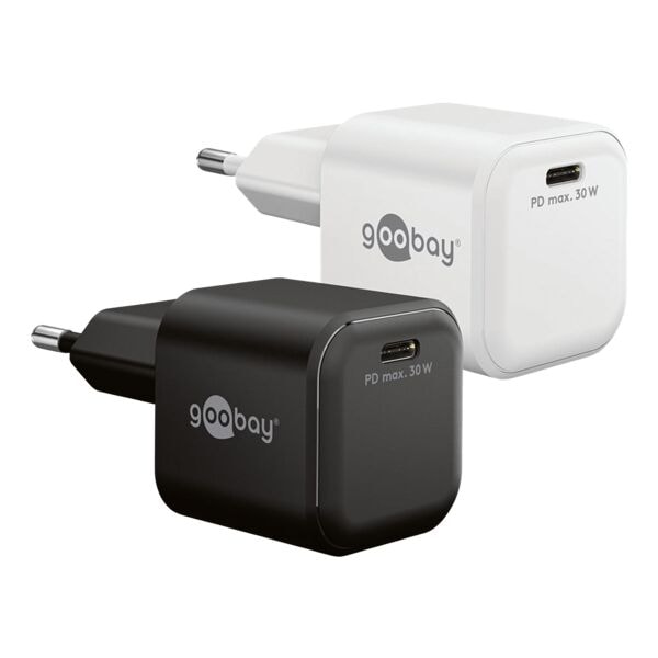 Sneloplader Nano GaN USB-C (PD) 30 W zwart
