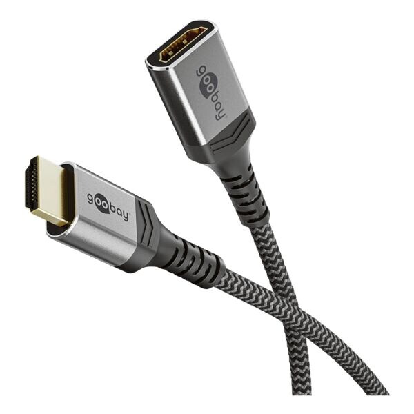HDMI-verlengkabel Ultra High-Speed HDMI zwart / zilver 1,5 m