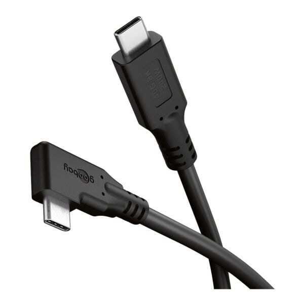 USB-C 4.0-kabel 90° 240 W zwart 3 m