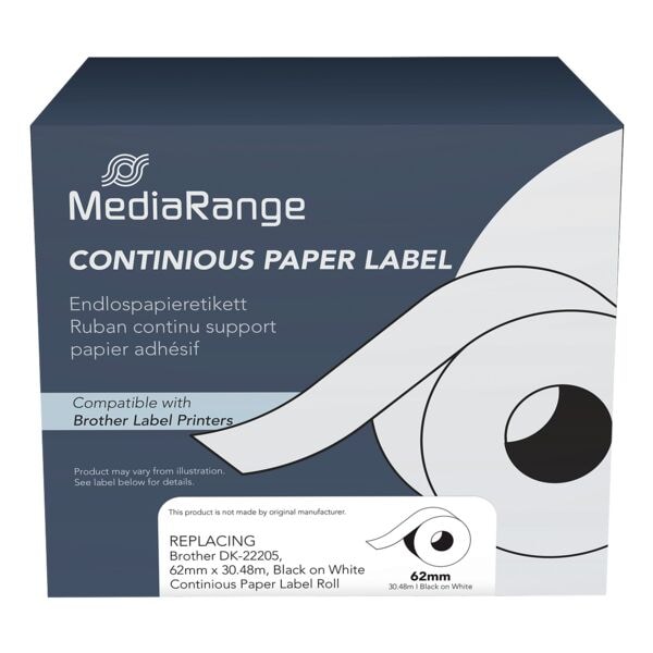 Eindloze papierrol voor labelprinters 62,0 mm x 30,48 m