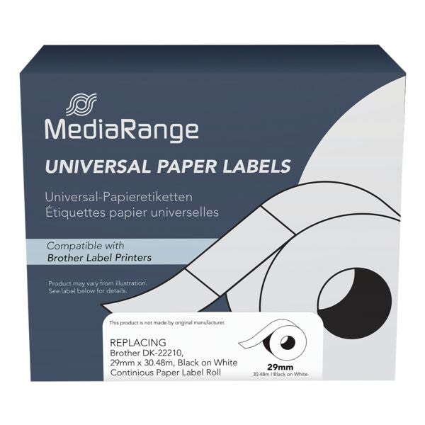 Eindeloze papierrol voor labelprinters 29 x 30,48 m 1 rol