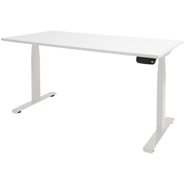 In hoogte verstelbaar bureau (elektrisch) »Dextro Plus« 120 cm, wit onderstel