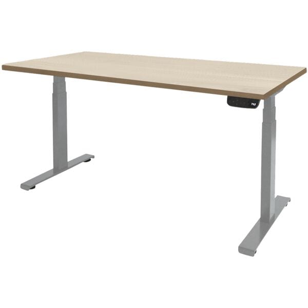 In hoogte verstelbaar bureau (elektrisch) »Dextro Plus« 140 cm, onderstel in alu