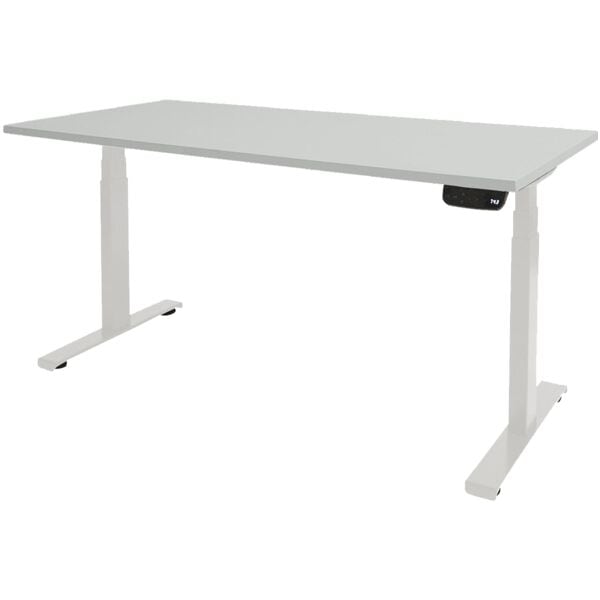 In hoogte verstelbaar bureau (elektrisch) »Dextro Plus« 140 cm, wit onderstel