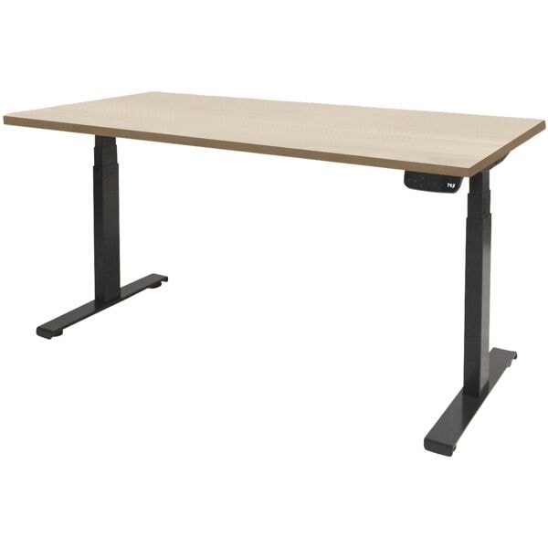In hoogte verstelbaar bureau (elektrisch) »Dextro Plus« 140 cm, zwart onderstel
