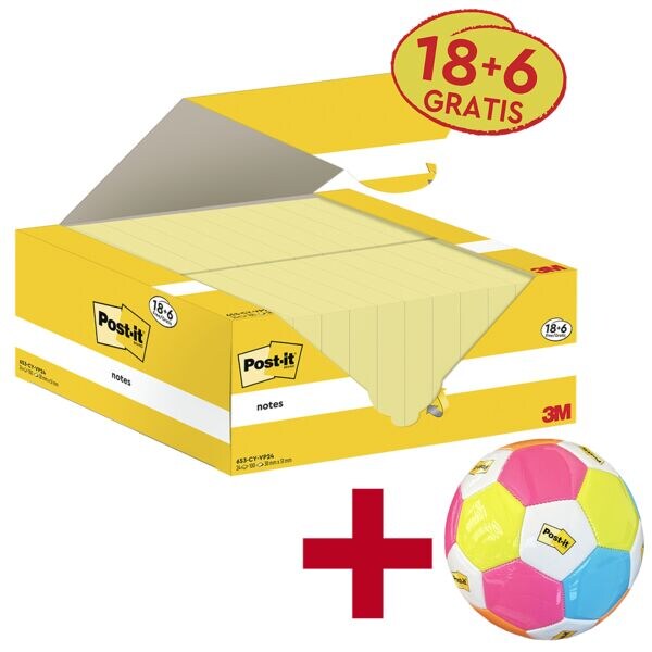 18+6 voordeelverpakking herkleefbare notes 38 mm x 51 mm »Notes«, 24 stuks incl