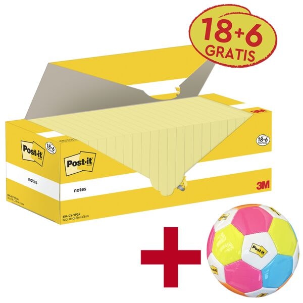 18+6 voordeelverpakking blokken herkleefbare notes »Notes« 76 x 76 mm incl. voet