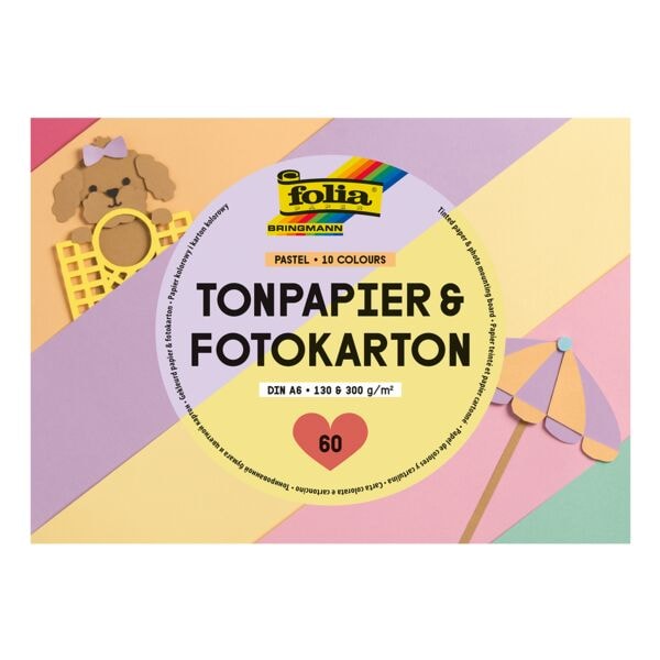 Kleurpapier en fotokarton »Pastel« A6 60 bladen