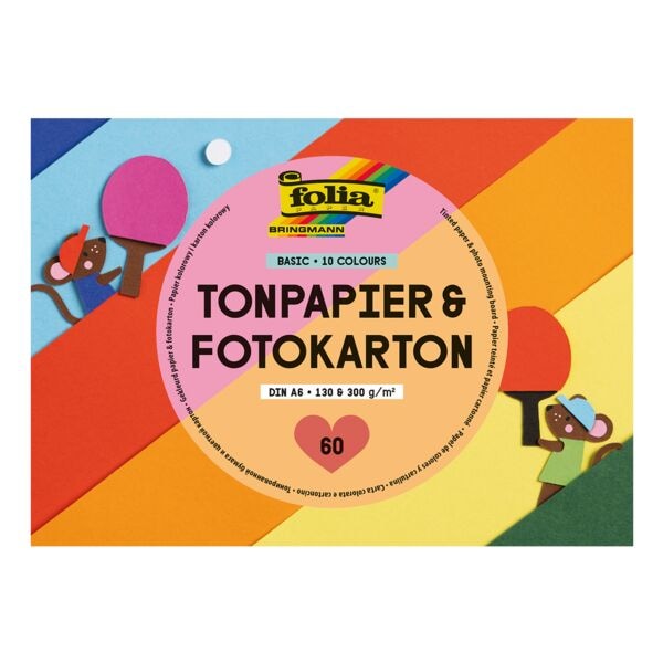 Kleurpapier en fotokarton »BASIC« A6 60 bladen