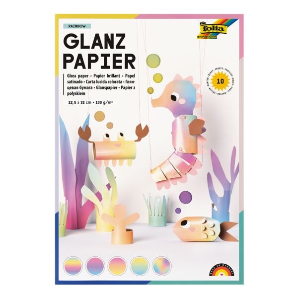 Glanspapier »Rainbow« 22,5 x 32 cm, 10 bladen