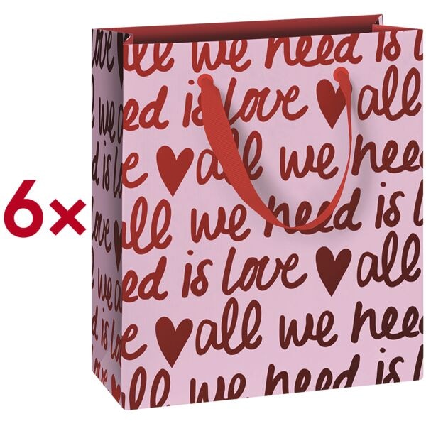 Cadeauzakje »Amaia« 18x21x8 cm roze 6 stuks