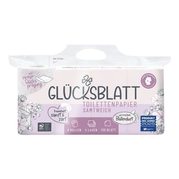 Toiletpapier fluweelzacht met een frisse bloemengeur 4-laags, 8 rollen (1 pak va