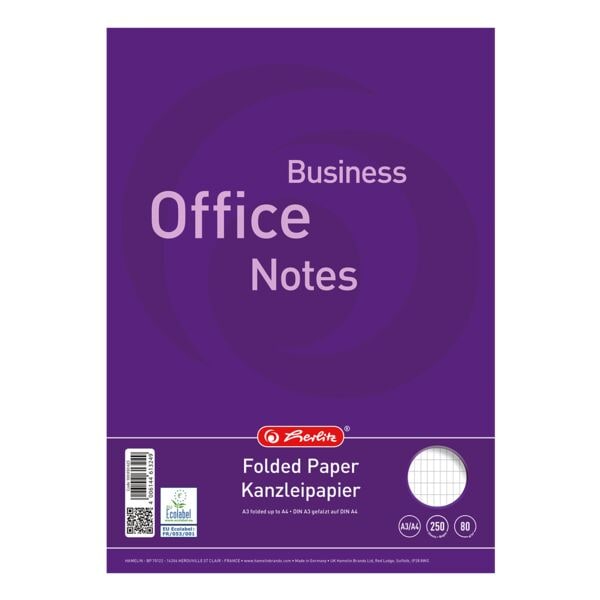 Kantoorpapier »Business Office Notes« geruit A3 gevouwen tot A4 250 bladen