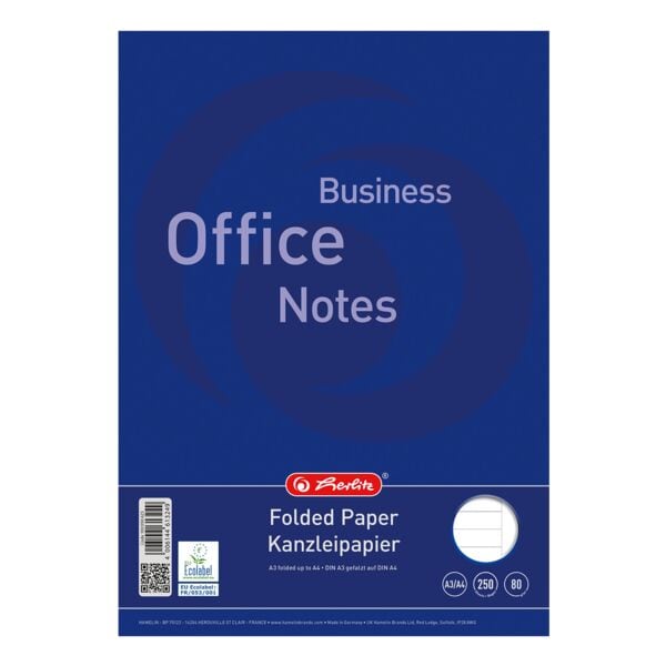 Kantoorpapier »Business Office Notes« gelinieerd A3 gevouwen tot A4 250 bladen