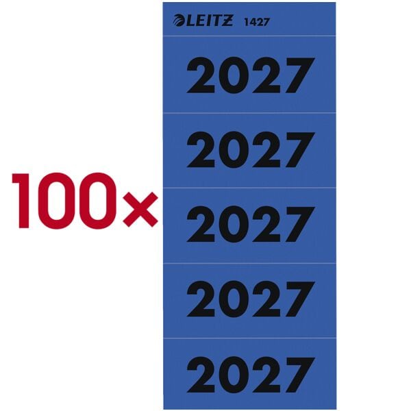 Rugetiketten voor ordners »Jaartallen 2027« 60 x 25,5 mm 100 stuks