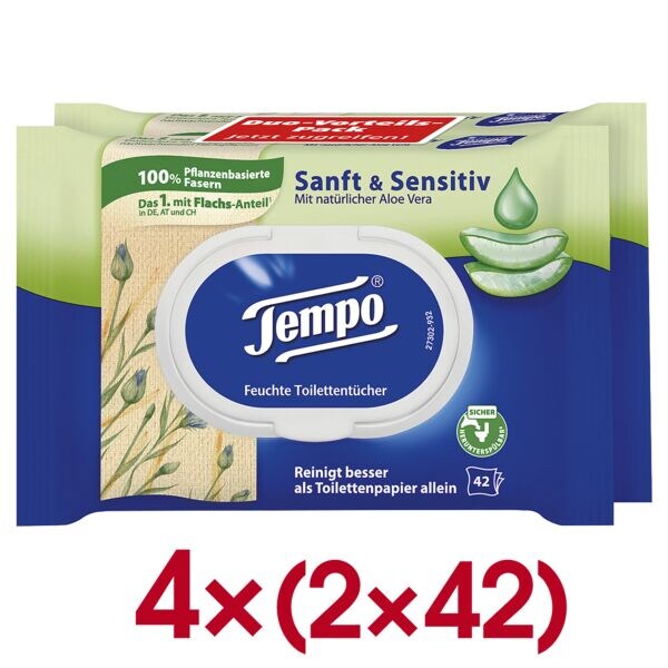 4x dubbelpak vochtig toiletpapier »Sanft & Sensitiv«
