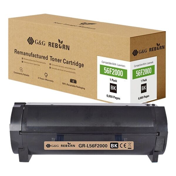 Herbruikbare toner voor Lexmark »56F2000« zwart