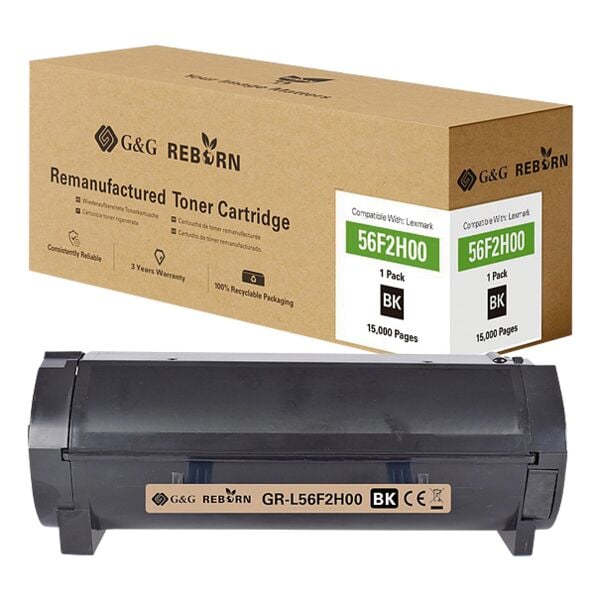 Herstelbare toner voor Lexmark »56F2H00« zwart