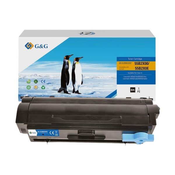 Toner ter vervanging van Lexmark »55B2X00 / 55B2X0E« zwart