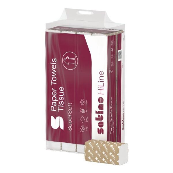Papieren handdoekjes »HiLine Supersoft« 2-laags