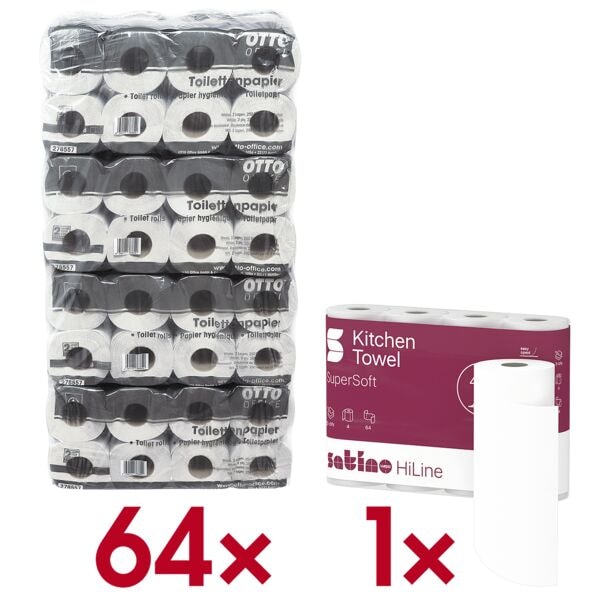 Toiletpapier 2-laags - 64 rollen incl. keukenrollen »SuperSoft« 3-laags 4 rollen