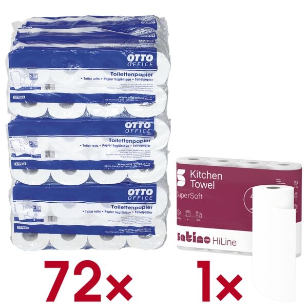 Toiletpapier 3-laags - 72 rollen incl. keukenrollen »SuperSoft« 3-laags 4 rollen