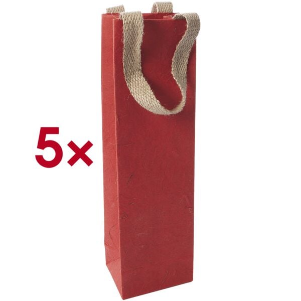 Cadeauzakjes »Fles jutevezelpapier« 100/355 mm 5 stuks
