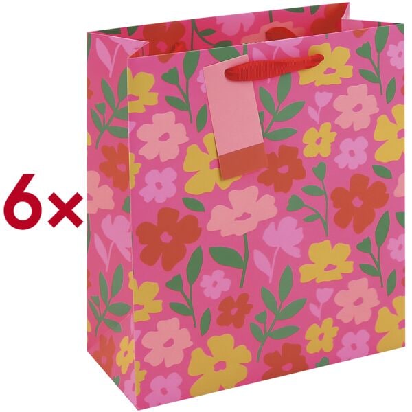 Cadeauzakje »Neonbloemen« 265,0/330,0 mm 6 stuks