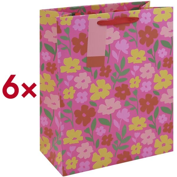 Cadeauzakje »Neonbloemen« 215,0/253,0 mm 6 stuks