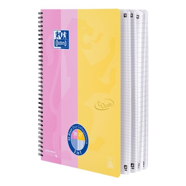 Duo-collegeblok »Touch« A4+ geruit en gelinieerd