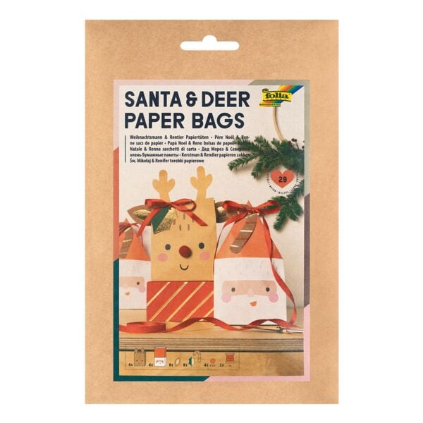 Kerstcadeauzakjes-knutselpakket »Santa & Deer«