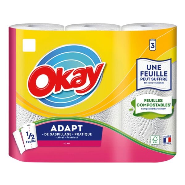 Keukenrollen »Adapt« 2-laags, 3 rollen van 1/2 blad