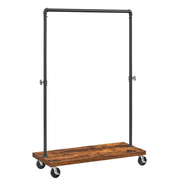 Kledingrek op wieltjes bruin / zwart 104,5/40/162 cm