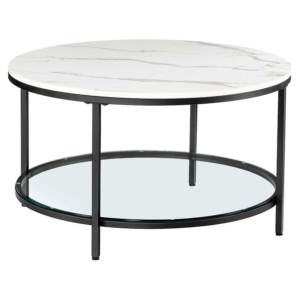 Bijzettafel marmer / wit 80/80/46 cm