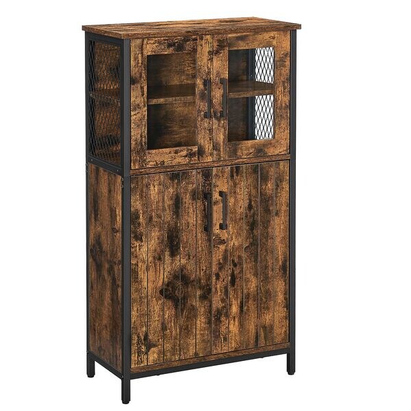 Hoge keukenkast in vintage bruin, 60 x 30 x 108 cm