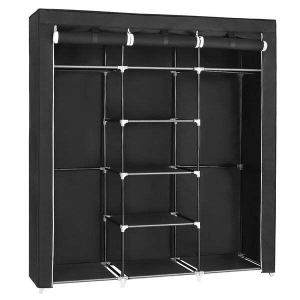 Kledingkast met stoffen bekleding 150 x 45 x 175 cm