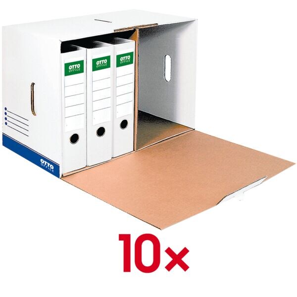 Archiefcontainers voor ordners - 10 stuks (open)