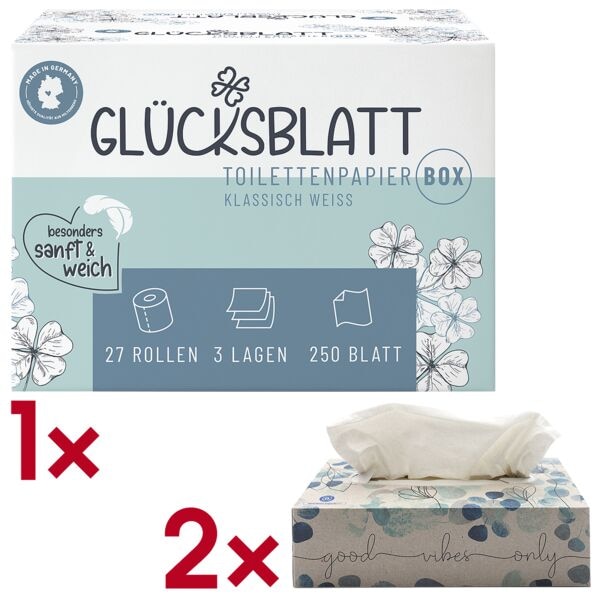Toiletpapier Klassiek Wit, 3-laags, 27 rollen (1 doos van 27 rollen) incl. 2x do