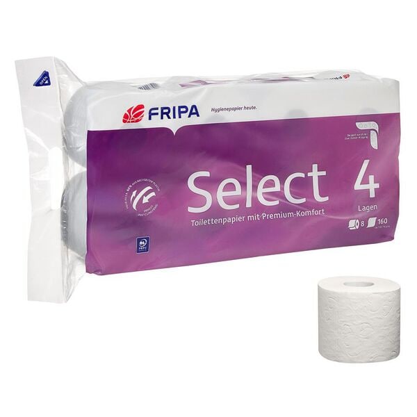 Toiletpapier Select 4-laags 8 rollen (1 verpakking à 8 rollen),